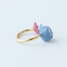 画像3: 【ナタリー・レテ / Nathalie Lete】Two motifs ring Blue Cat Size:11｜真鍮の指輪 ブラスリング 11号｜アクセサリー 猫ねこネコ (3)