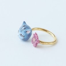 画像4: 【ナタリー・レテ / Nathalie Lete】Two motifs ring Blue Cat Size:11｜真鍮の指輪 ブラスリング 11号｜アクセサリー 猫ねこネコ (4)