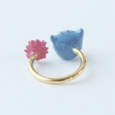 画像5: 【ナタリー・レテ / Nathalie Lete】Two motifs ring Blue Cat Size:11｜真鍮の指輪 ブラスリング 11号｜アクセサリー 猫ねこネコ (5)