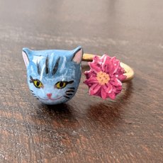 画像6: 【ナタリー・レテ / Nathalie Lete】Two motifs ring Blue Cat Size:11｜真鍮の指輪 ブラスリング 11号｜アクセサリー 猫ねこネコ (6)