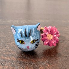 画像7: 【ナタリー・レテ / Nathalie Lete】Two motifs ring Blue Cat Size:11｜真鍮の指輪 ブラスリング 11号｜アクセサリー 猫ねこネコ (7)