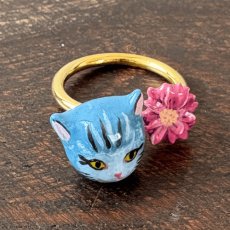 画像11: 【ナタリー・レテ / Nathalie Lete】Two motifs ring Blue Cat Size:11｜真鍮の指輪 ブラスリング 11号｜アクセサリー 猫ねこネコ (11)