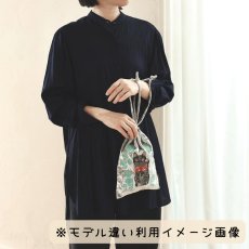 画像6: 【ナタリー・レテ / Nathalie Lete】Velour Drawstring pouch Tabby cat｜ベロア巾着ポーチ × ねこ刺繍｜4種類から選べる Tabby cat / Black cat / Blue eye / Maya｜猫ネコ (6)