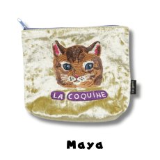 画像3: 【ナタリー・レテ / Nathalie Lete】Velour pouch Black cat｜ベロアポーチ｜2種類から選べる Black cat / Maya｜ねこネコcat (3)