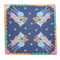 画像1: 【ナタリー・レテ / Nathalie Lete】Handkerchief ハンカチーフ｜Dance cats｜猫ねこネコ (1)