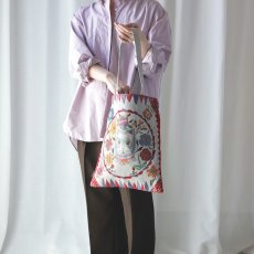画像1: 【ナタリー・レテ / Nathalie Lete】Rectangle tote bag Blue cat レクタングル トート バッグ ブルー キャット｜猫ネコねこcat (1)