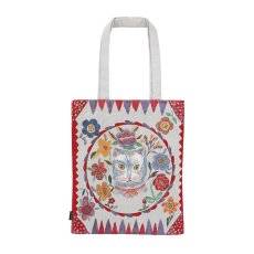 画像2: 【ナタリー・レテ / Nathalie Lete】Rectangle tote bag Blue cat レクタングル トート バッグ ブルー キャット｜猫ネコねこcat (2)
