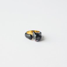 画像1: 【ナタリー・レテ / Nathalie Lete】Ring Black cat Size:11 指輪 リング ブラック キャット 11号 黒猫アクセサリー｜猫ネコcat (1)