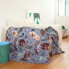画像1: 【Nathalie Lete／ナタリー・レテ】Tapestry rug　タペストリーラグ｜猫と動物｜グレー (1)