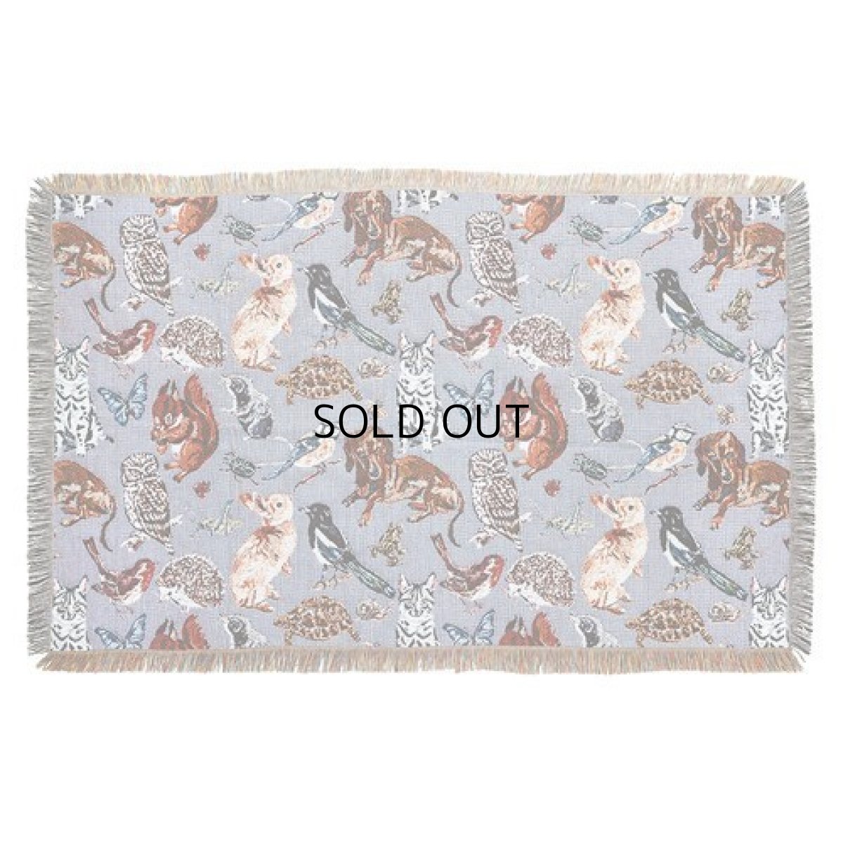 画像2: 【Nathalie Lete／ナタリー・レテ】Tapestry rug　タペストリーラグ｜猫と動物｜グレー (2)