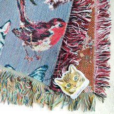 画像4: 【Nathalie Lete／ナタリー・レテ】Tapestry rug　タペストリーラグ｜猫と動物｜グレー (4)