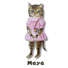 画像2: 【Nathalie Lete】｜掛時計　ダイカット｜ナタリー・レテ｜Maya（チャトラ）／Black cat（黒猫）／Tabby cat（キジトラ）｜猫　ネコ　cat｜ (2)