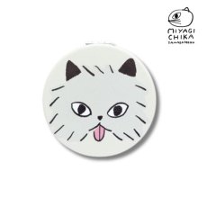 画像1: 【山鳩舎（みやぎちか）】Compact mirror YAMABATOSHA MIYAGI CHIKA｜おしゃれでかわいいデザインのコンパクトミラー　ホワイト（白） (1)