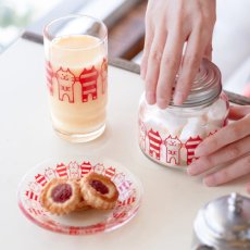 画像2: 【アデリアレトロ / ADERIA RETRO】＼キャット３点セット／ コップ ＆ プレート ＆ ボンボン入れ｜アデリアアレンジ ガラス製｜昭和レトロ復刻 コップ9お皿丸皿120小物入れ調味料ケース｜ねこ猫ネコキャットcat (2)