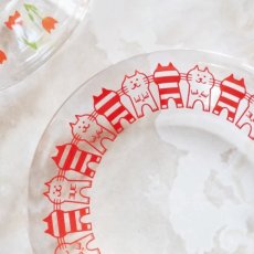 画像8: 【アデリアレトロ / ADERIA RETRO】＼キャット３点セット／ コップ ＆ プレート ＆ ボンボン入れ｜アデリアアレンジ ガラス製｜昭和レトロ復刻 コップ9お皿丸皿120小物入れ調味料ケース｜ねこ猫ネコキャットcat (8)