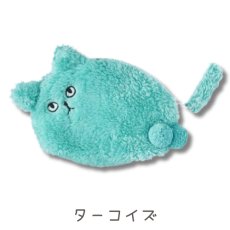画像2: 【AND PACKABLE / アンドパッカブル】ニャンタマボアポーチ｜ふわふわもこもこ｜2種類から選べる ターコイズ / ピンク｜ねこ猫ネコcat (2)