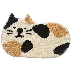 画像1: 【AND PACKABLE／アンドパッカブル】コーナーマット｜ミケネコ｜三毛猫｜カリコ｜インド製｜ホルネコ｜お部屋に可愛いアクセント♪ (1)