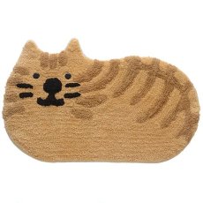 画像1: 【AND PACKABLE／アンドパッカブル】コーナーマット｜チャトラ｜茶虎｜インド製｜ホルネコ｜お部屋に可愛いアクセント♪｜猫ねこネコ (1)