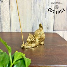画像1: 【artipur COTTAGE】アルミキャットインセンスホルダー｜お香立て｜猫ネコねこ｜青山インテリア雑貨アルティプールコテージ (1)