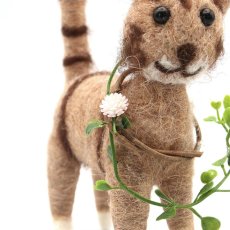 画像3: 【アジアン雑貨・エスニック輸入雑貨】フェルトキャットオブジェ(ベージュ) ｜ 猫ネコcat (3)
