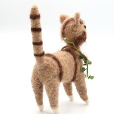 画像5: 【アジアン雑貨・エスニック輸入雑貨】フェルトキャットオブジェ(ベージュ) ｜ 猫ネコcat (5)
