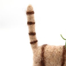 画像6: 【アジアン雑貨・エスニック輸入雑貨】フェルトキャットオブジェ(ベージュ) ｜ 猫ネコcat (6)
