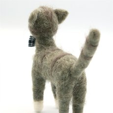 画像8: 【アジアン雑貨・エスニック輸入雑貨】フェルトキャットオブジェ(グレー) ｜ 猫ネコcat (8)