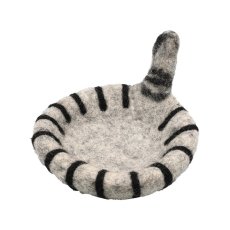 画像1: 【アジアン雑貨・エスニック輸入雑貨】ネコのしっぽフェルトレイ(グレー) ｜ 猫ネコcat (1)