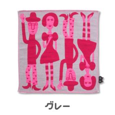画像3: マタノアツコ / Atsuko Matano｜今治　三重ガーゼハンカチ ARA！YAH！綿100% コットン１００｜3種類から選べる  グレー / オフホワイト / ライトグリーン｜ねこ猫ネコキャットcat (3)