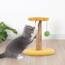 画像4: 国内発送｜ペット用品　天然サイザル麻　ゆらゆらボール＆お花のキャットポール★ミニ｜ピンク｜ミニキャットツリー｜かじかじ爪とぎガリガリ｜おもちゃ　運動　気分転換　スキンシップ　リラックス　組み立て簡単　子猫ちゃんに (4)