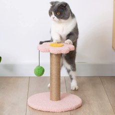 画像2: 国内発送｜ペット用品　天然サイザル麻　ゆらゆらボール＆お花のキャットポール★ミニ｜ピンク｜ミニキャットツリー｜かじかじ爪とぎガリガリ｜おもちゃ　運動　気分転換　スキンシップ　リラックス　組み立て簡単　子猫ちゃんに (2)