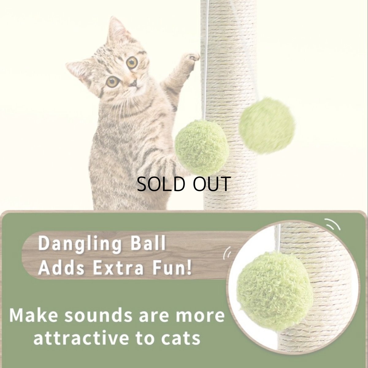 画像4: 国内発送|訳ありお買い得品☆ペット用品 天然サイザル麻 南国ヤシの木キャットツリーミニ☆ぶらぶらヤシの実♪シャカシャカ葉っぱ|爪とぎ おもちゃ 運動 気分転換 スキンシップ リラックス 組み立て簡単 子猫ちゃんに (4)