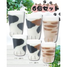 画像1: 【coconeco】【親子６匹みんな３種セット】コップ　日本製｜ミケ/トラ/ブチ｜肉球猫足メロンパン｜三毛虎ネコねこ (1)