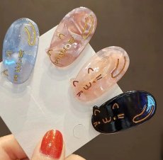 画像3: 国内発送｜ヘアアクセサリー　コロンとお座り猫クリップ｜黒猫×ゴールド｜バレッタ　ヘアピン　髪留め　オシャレ可愛い　ファッション (3)