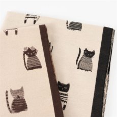 画像10: 【cooco / クーコ】ビッグ格子　猫柄×ストール｜マフラー ショール｜２種類から選べるカラー♪ ブラック/ブラウン｜猫ネコcat (10)