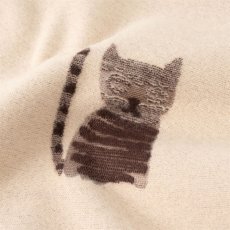 画像13: 【cooco / クーコ】ビッグ格子　猫柄×ストール｜マフラー ショール｜２種類から選べるカラー♪ ブラック/ブラウン｜猫ネコcat (13)