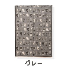 画像4: 【cooco / クーコ】ユニーク猫柄ストール｜マフラー ショール｜４種類から選べるカラー♪ ブラック/ベージュ/イエロー/グレー｜猫ネコcat (4)