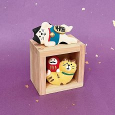 画像3: 【デコレ / DECOLE / コンコンブル / concombre】オブジェ concombre FUKU福MONO だるまケリケリ猫(ZCB-35252) ｜ 猫ネコcat (3)