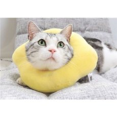 画像1: 国内発送｜エリザベスカラー　レモン　Mサイズ｜ソフトタイプ｜もこもこ食パン　中綿入り｜手術後の傷やケガの保護　コスプレ　記念撮影 (1)