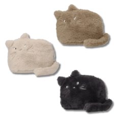 画像1: 【FRIENDSHILL / フレンズヒル】モコモコ猫ファー ふわふわマチ付きポーチ｜3種類から選べる ダークグレー/ベージュ/クリーム｜ねこ猫ネコcat (1)