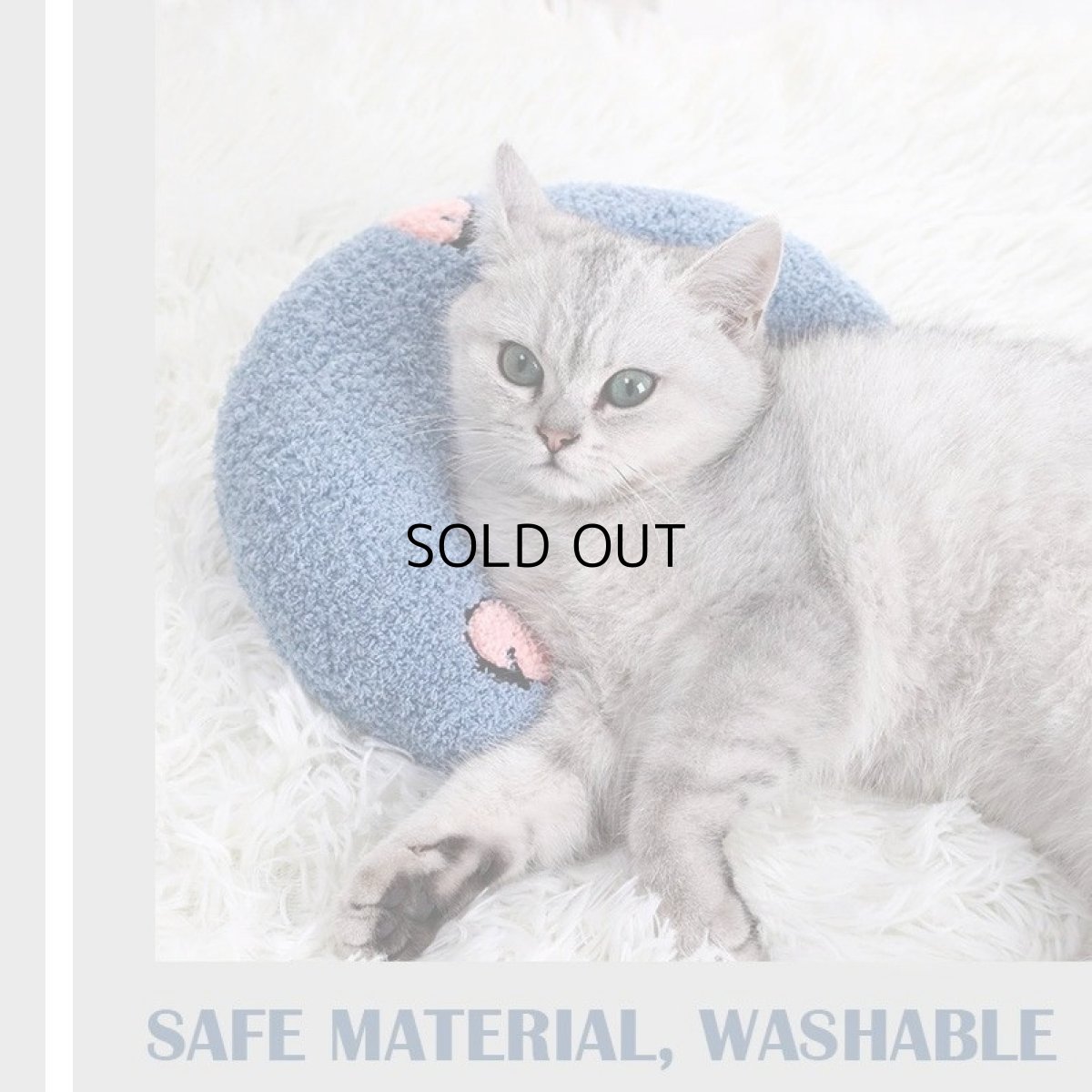 画像2: 国内発送｜猫ちゃん抱き枕｜青色｜ブルーミスト｜ふんわりピロー　もこもこクッション｜リラックス　くつろぎ　保護まくら (2)