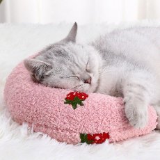 画像5: 国内発送｜猫ちゃん抱き枕｜黄色｜イエローピーチ×チェリー｜ふんわりピロー　もこもこクッション｜リラックス　くつろぎ　保護まくら (5)