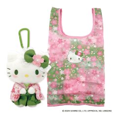 画像1: ハローキティ / HELLO KITTY｜ぬいぐるみエコバッグ 抹茶着物｜サンリオ / Sanrio｜ねこ猫ネコキャットcat (1)