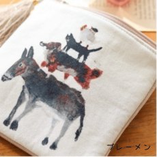 画像4: 【アトリエコテツ / Atelier KOTETSU】クッションポーチ S　コスメ・ガジェットに♪小物入れ｜２種類から選べる♪ ブレーメン / ネコGR｜猫ネコねこcatキャット (4)