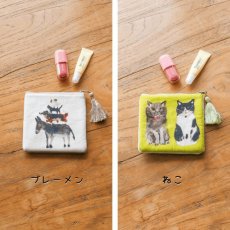 画像7: 【アトリエコテツ / Atelier KOTETSU】クッションポーチ S　コスメ・ガジェットに♪小物入れ｜２種類から選べる♪ ブレーメン / ネコGR｜猫ネコねこcatキャット (7)