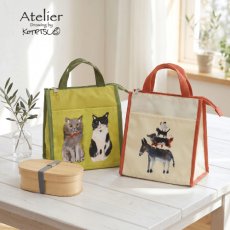 画像1: 【アトリエコテツ / Atelier KOTETSU】保冷＆保温ランチバッグ お弁当トート｜２種類から選べる♪ ブレーメン / ネコGR｜猫ネコねこcatキャット (1)
