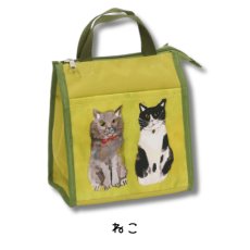 画像4: 【アトリエコテツ / Atelier KOTETSU】保冷＆保温ランチバッグ お弁当トート｜２種類から選べる♪ ブレーメン / ネコGR｜猫ネコねこcatキャット (4)