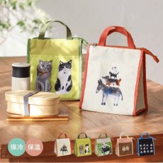 画像6: 【アトリエコテツ / Atelier KOTETSU】保冷＆保温ランチバッグ お弁当トート｜２種類から選べる♪ ブレーメン / ネコGR｜猫ネコねこcatキャット (6)
