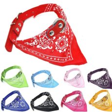 画像1: 国内発送｜ペット用品　ペイズリー柄三角バンダナ首輪｜選べるカラー｜オシャレ可愛い　ハンカチ　記念撮影 (1)