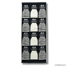 画像2: 【リサ・ラーソン / Lisa Larson】タオル（ミンミ・モノクロ） フェイスタオル｜猫ねこネコキャットcat (2)